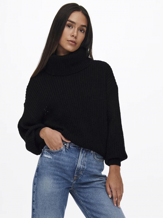 Pull col roulé jady justy noir femme - Jacqueline De Yong