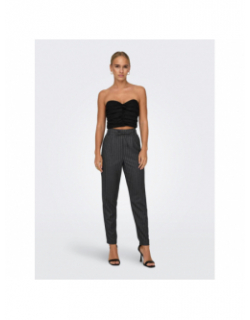 Pantalon rayé pop trash naja gris femme - Only