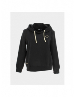 Sweat à capuche logo coeur doré noomi noir femme - Only
