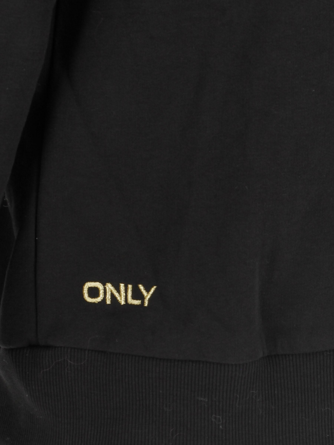 Sweat à capuche logo coeur doré noomi noir femme - Only