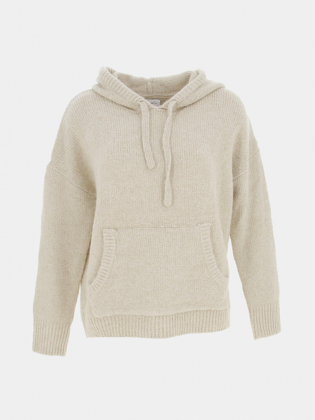 Pull sweat à capuche maille cassie beige femme - Teddy Smith