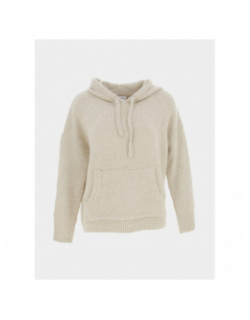 Pull sweat à capuche maille cassie beige femme - Teddy Smith