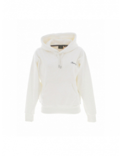 Sweat à capuche velours boxy blanc femme - Superdry