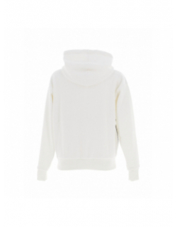 Sweat à capuche velours boxy blanc femme - Superdry