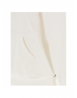 Sweat à capuche velours boxy blanc femme - Superdry