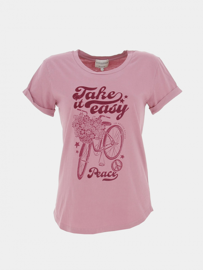 T-shirt peace vieux rose femme - La Petite Etoile