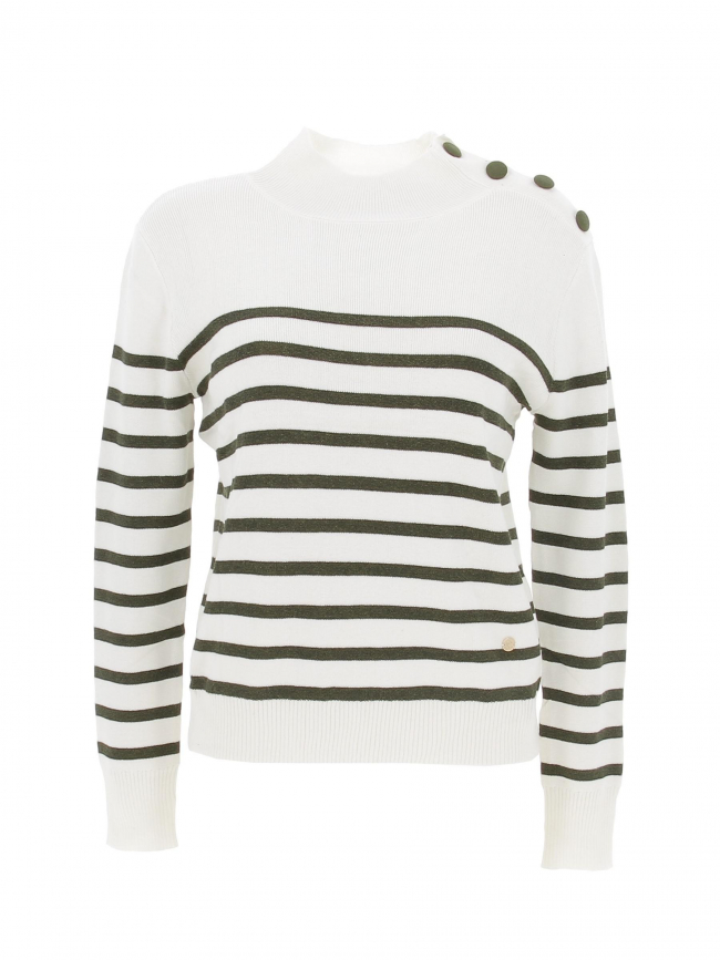 Pull rayé asha kaki écru femme - La Petite Etoile