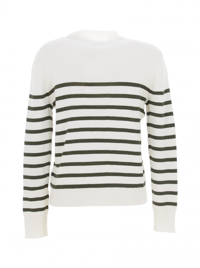 Pull rayé asha kaki écru femme - La Petite Etoile