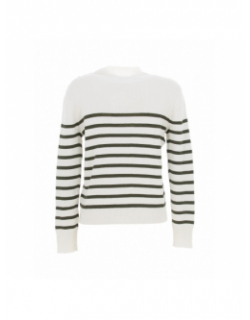 Pull rayé asha kaki écru femme - La Petite Etoile