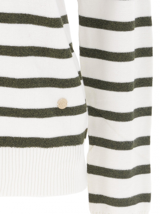 Pull rayé asha kaki écru femme - La Petite Etoile