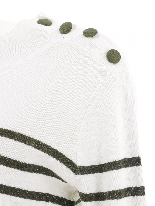 Pull rayé asha kaki écru femme - La Petite Etoile