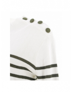 Pull rayé asha kaki écru femme - La Petite Etoile