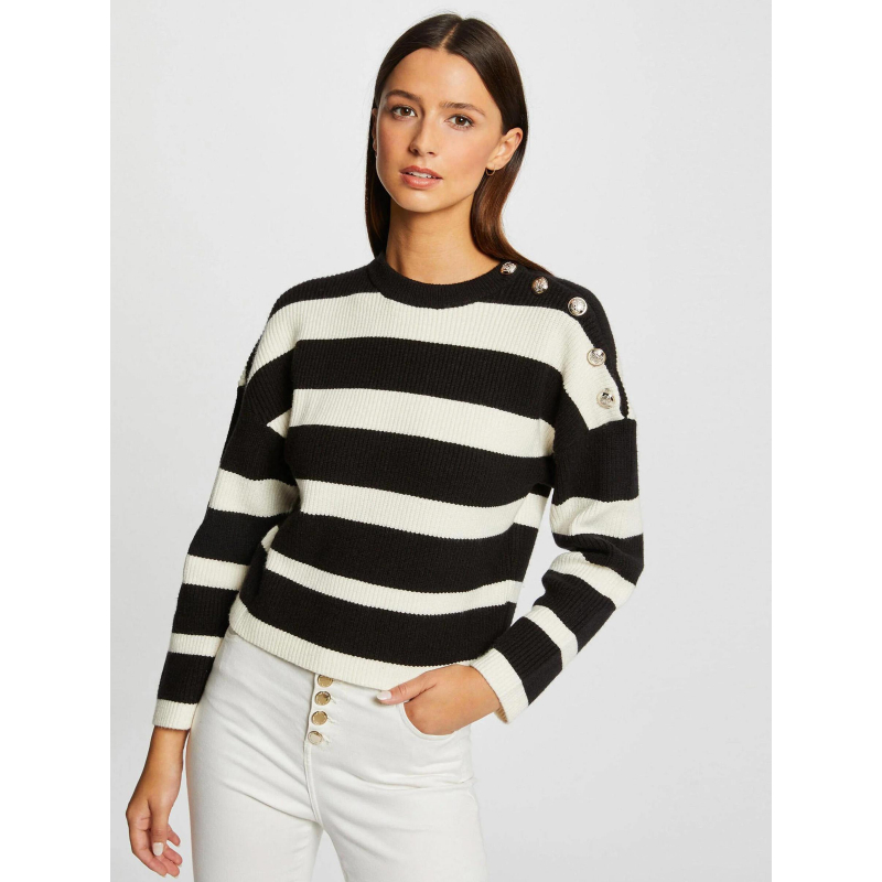 Pull rayures marin noir femme - Morgan