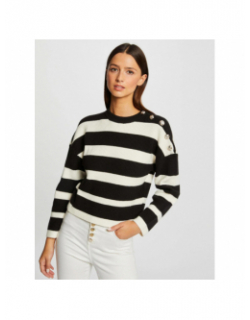 Pull rayures marin noir femme - Morgan