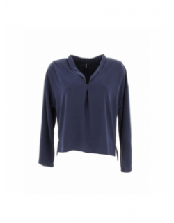 Blouse col v marta bleu marine femme - Tiffosi