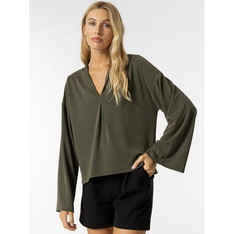 Blouse col v marta kaki femme - Tiffosi