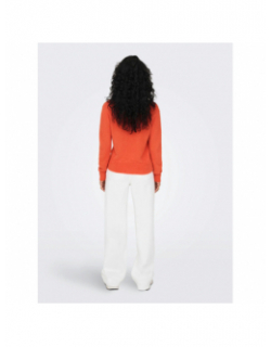 Pull col v ella piumo orange femme - Only