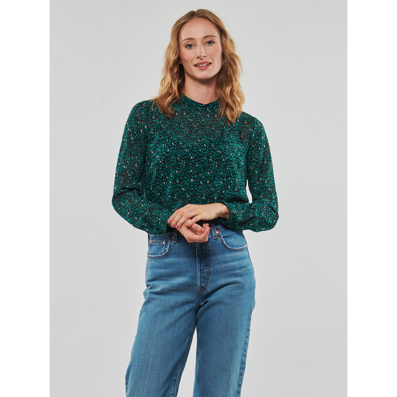 Blouse col montant motifs kacey vert femme - Only