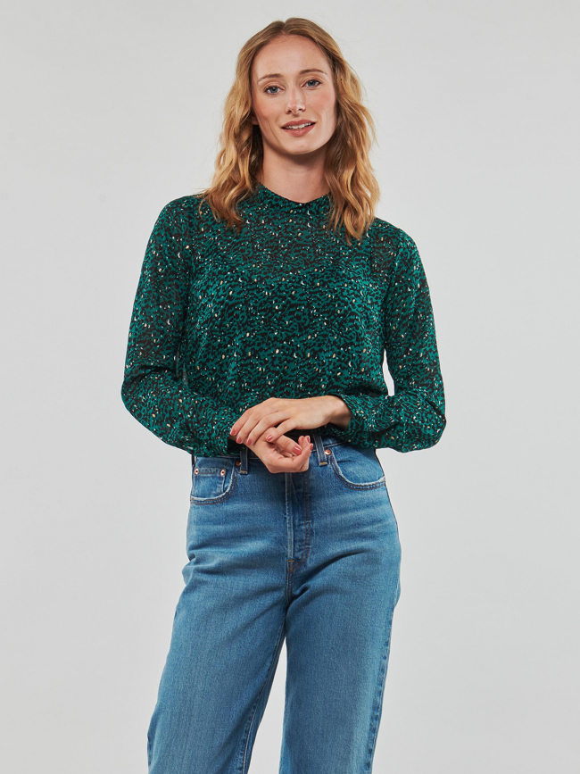 Blouse col montant motifs kacey vert femme - Only