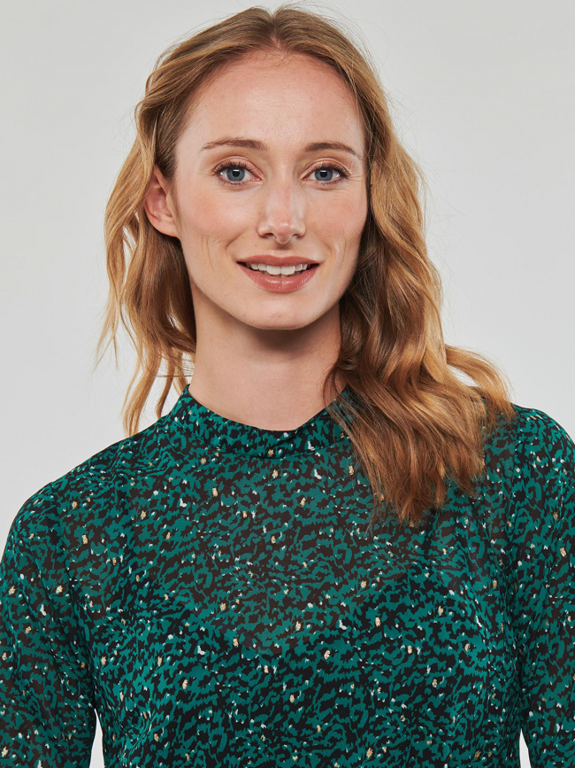 Blouse col montant motifs kacey vert femme - Only