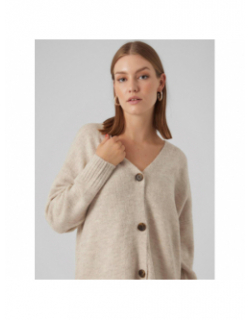 Gilet cardigan oversize lefile beige femme - Vero Moda