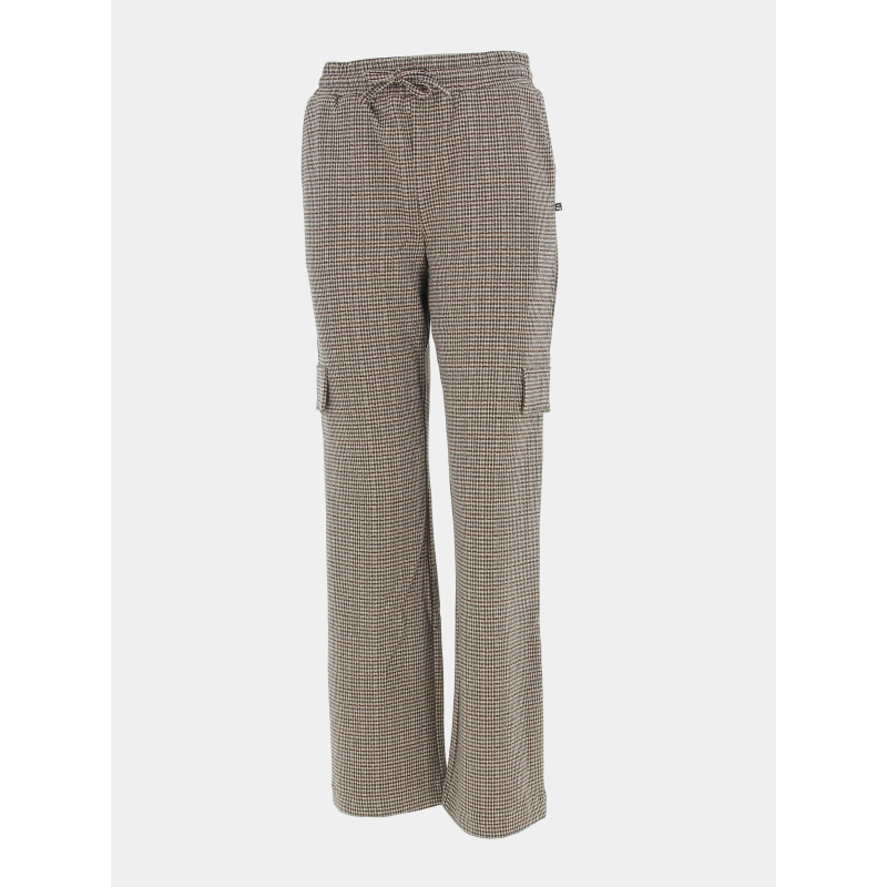 Pantalon à carreaux cargo beige fille - Le Temps Des Cerises