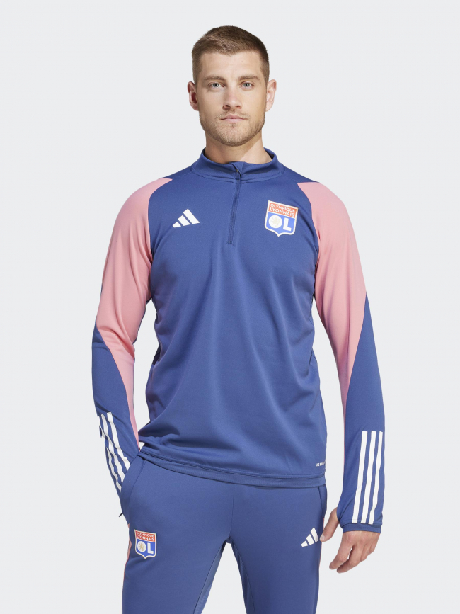 Sweat de football 1/4 zip OL training bleu homme - Adidas