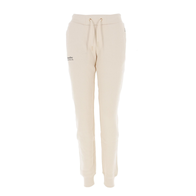 Jogging polaire essential logo beige femme - Superdry