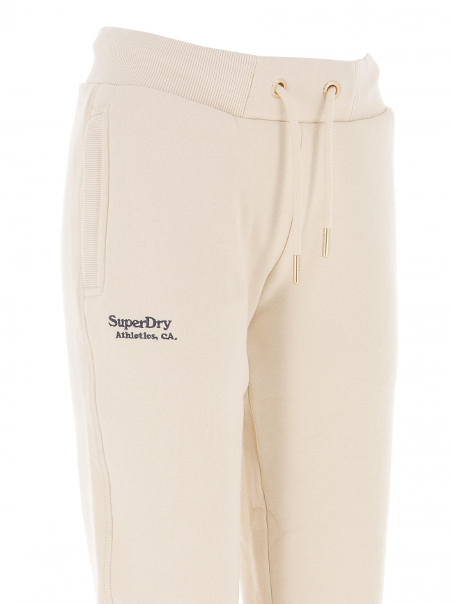 Jogging polaire essential logo beige femme - Superdry