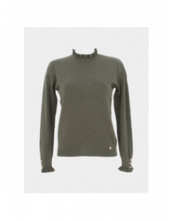 Pull à pois relief solferinos kaki femme - La Petite Etoile