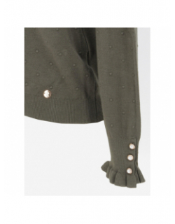 Pull à pois relief solferinos kaki femme - La Petite Etoile