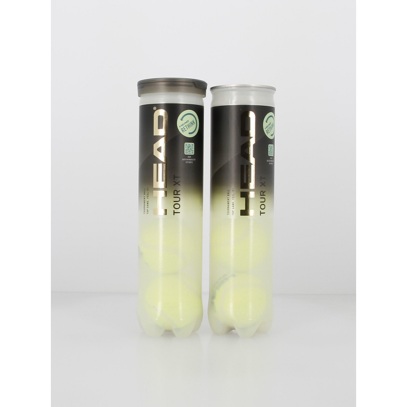 Pack 2 tubes de 4 balles de tennis tour xt jaune - Head