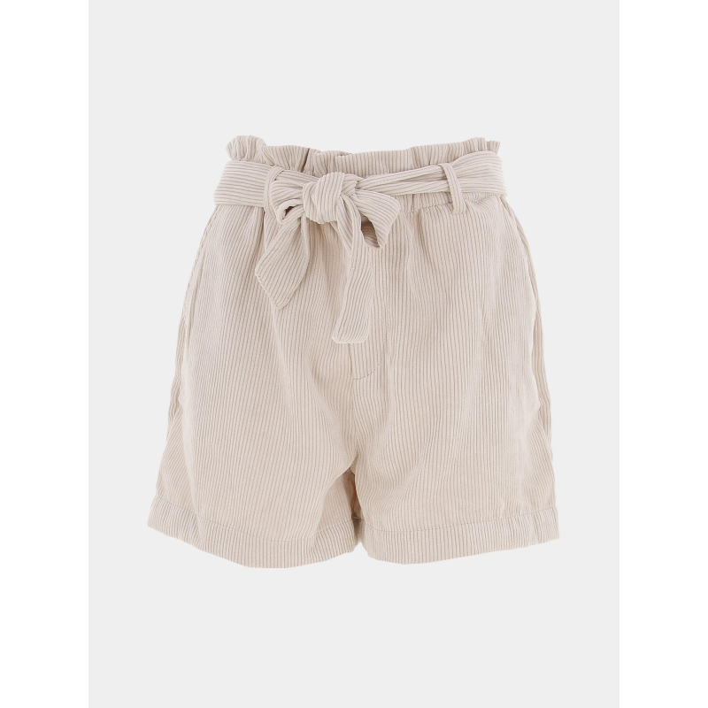 Short en velours côtelé ceinture viola beige femme - Only