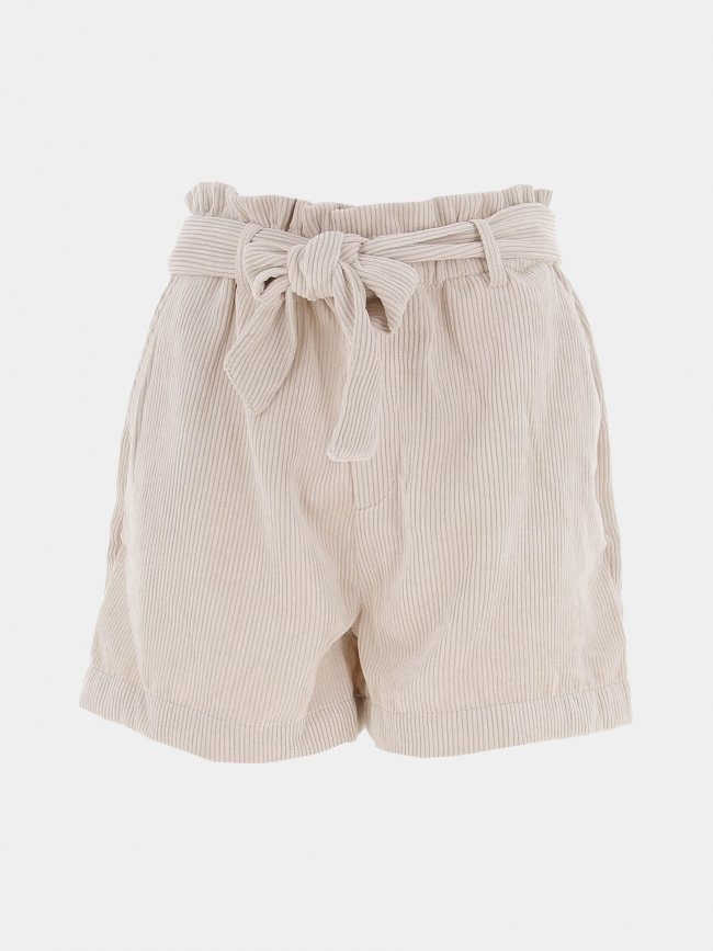 Short en velours côtelé ceinture viola beige femme - Only