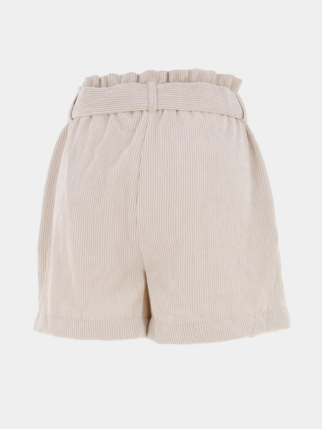 Short en velours côtelé ceinture viola beige femme - Only