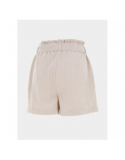 Short en velours côtelé ceinture viola beige femme - Only