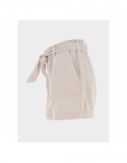 Short en velours côtelé ceinture viola beige femme - Only