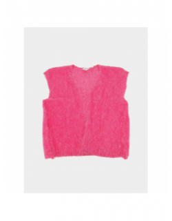 Gilet sans manche mohair sade rose femme - La Petite Etoile