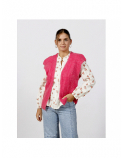 Gilet sans manche mohair sade rose femme - La Petite Etoile