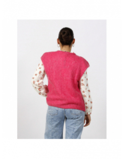 Gilet sans manche mohair sade rose femme - La Petite Etoile