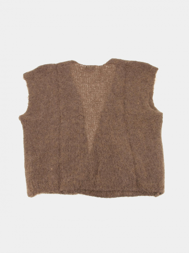 Gilet sans manche en laine sade marron femme - La Petite Etoile