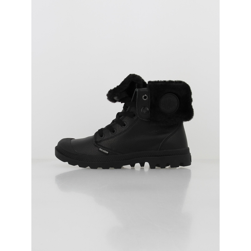 Boots baggy bord rabattable fourré noir femme - Palladium