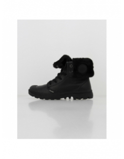 Boots baggy bord rabattable fourré noir femme - Palladium