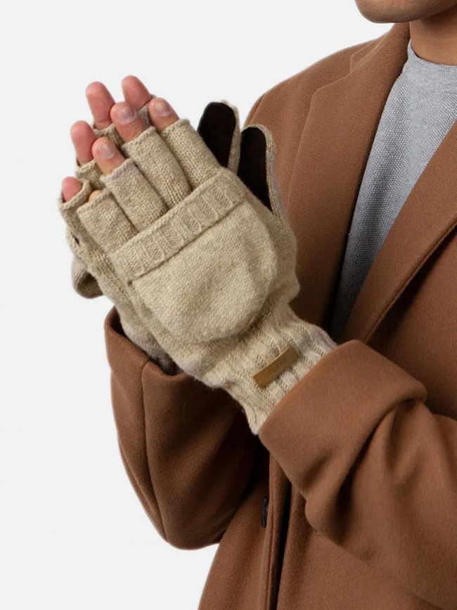 Gants mitaine en laine haakon beige homme - Barts