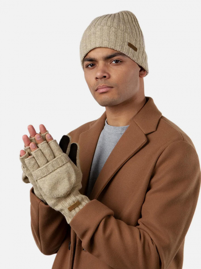 Gants mitaine en laine haakon beige homme - Barts