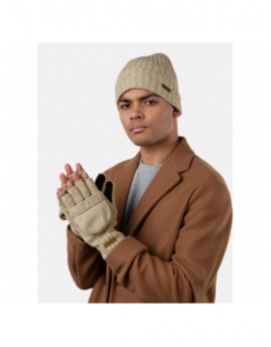 Gants mitaine en laine haakon beige homme - Barts