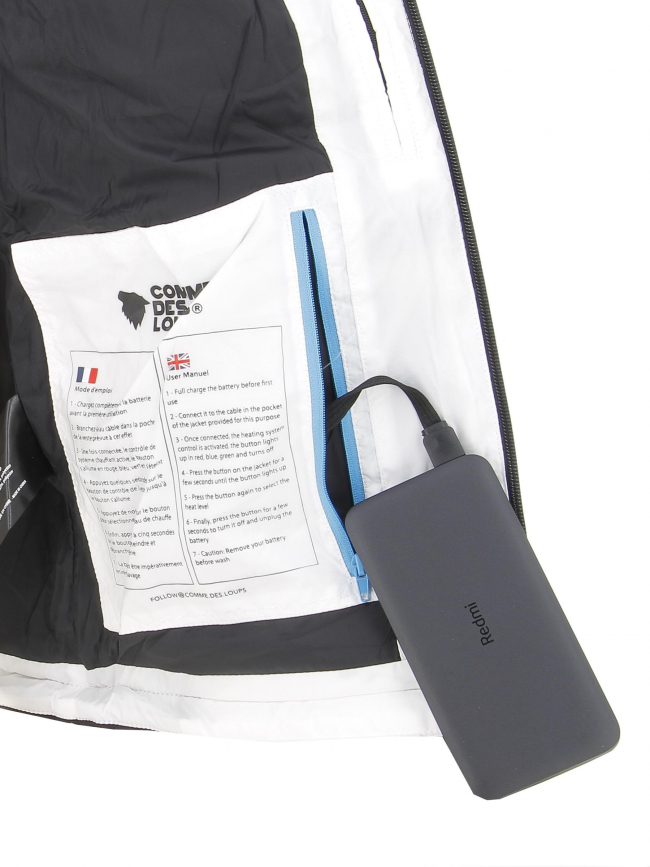 Doudoune chauffante andorre blanc homme - Comme Des Loups