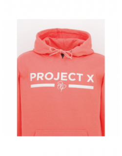 Sweat à capuche logo uni rose homme - Project X Paris