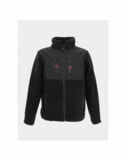 Veste bi-matière sherpa center noir homme - Deeluxe