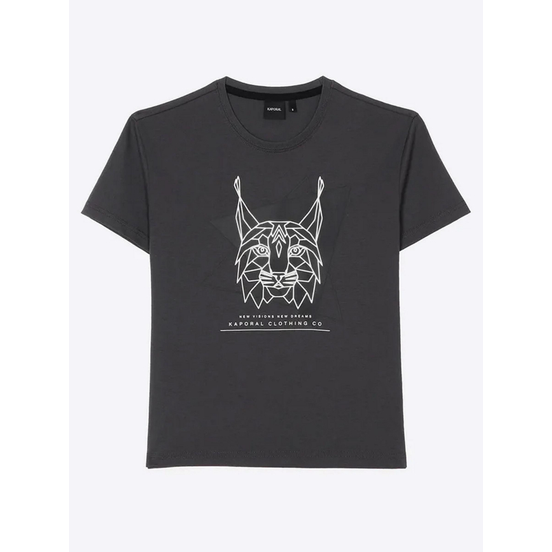 T-shirt motif lynx gris garçon - Kaporal